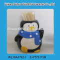 Hot sale penguin shape ceramic toothpick holder